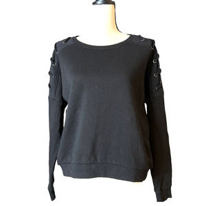 Betsey Johnson Performance Sweatshirt with Laced Shoulder Detail Size Medium
